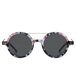 NEW KOMONO Vivien Floral Sunglasses Round Black Pink Blue